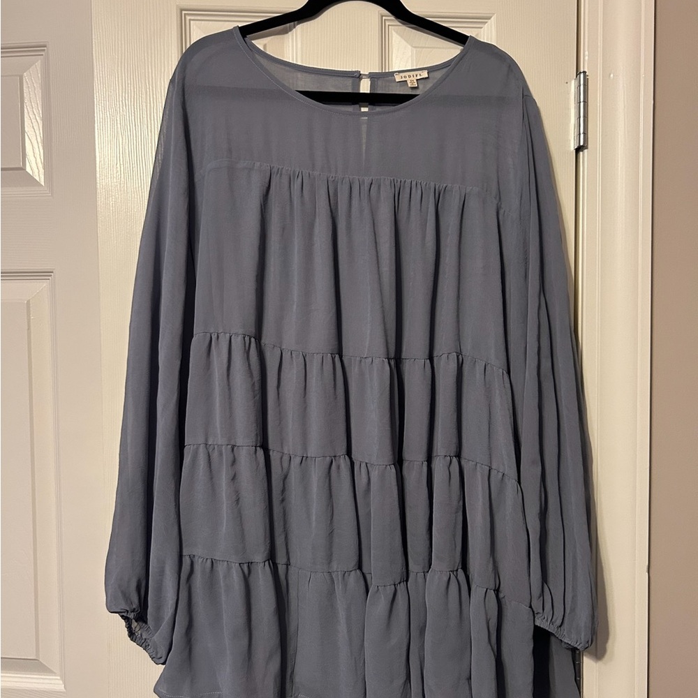 Women's Blue Tiered Top